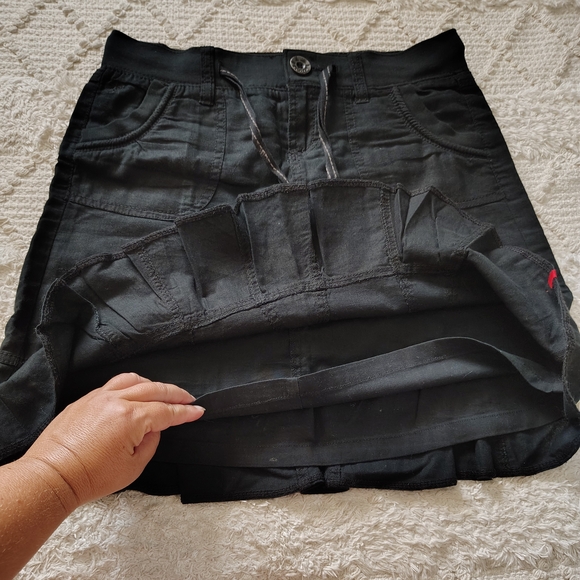 Rare Edc By Esprit Black Mini Skirt with Ruffle Hem - Picture 9 of 11